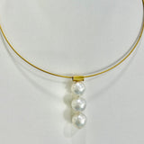 White Broome Pearl Pendant: 3 x 12mm Pearls