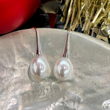Cultured Freshwater Pearl Trumpet Style Hook Earrings