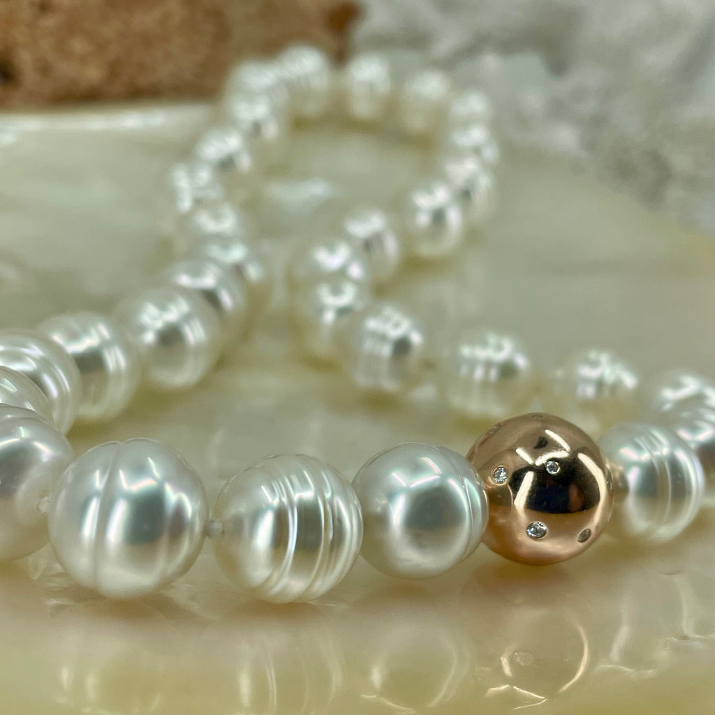 Broome Large Circle Pearl Strand Rose Gold Clasp