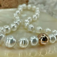 Broome Large Circle Pearl Rose Gold CZ Ball Clasp