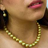 Golden South Sea Strand with 9ct Ball Clasp