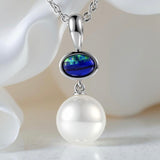Cultured Broome Pearl Australian Opal Silver Pendant