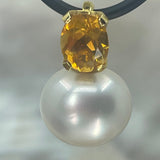Broome Pearl 18ct Gold Citrine Gemstone Pendant