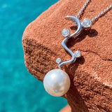 Cultured Freshwater Pearl Staircase to the Moon Silver 925 Pendant