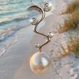 Cultured Freshwater Pearl Staircase to the Moon Silver 925 Pendant