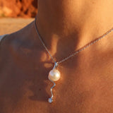 Cultured Freshwater Pearl Mitchell Falls Zirconia Silver 925 Pendant