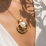 Broome Pearl Horizontal Falls Staircase Gold Pendant