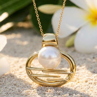 Broome Pearl Horizontal Falls Staircase Gold Pendant