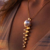 Cultured Broome Pearl 9ct Gold Staircase Big Moon Rising Large