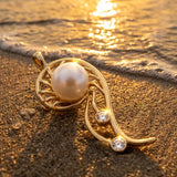 Broome Pearl Mangrove Cubic Zirconia Silver 925 Pendant