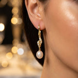 Glamorous Pearl Cubic Zirconia Earrings