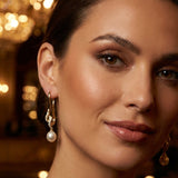 Glamorous Pearl Cubic Zirconia Earrings