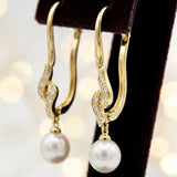 Glamorous Pearl Cubic Zirconia Earrings