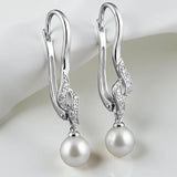 Glamorous Pearl Cubic Zirconia Earrings