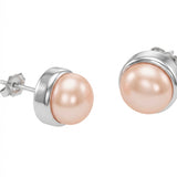 Cultured Freshwater Pink Pearl Studs Sterling Silver