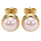 Cultured Freshwater Pink Pearl Studs Gold