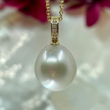 Cultured Broome Pearl Diamond 9ct Pendant