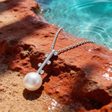 Cultured Freshwater Pearl Staircase Silver 925 CZ Pendant