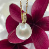Cultured Broome Pearl Diamond 9ct Pendant