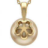 Golden South Sea Button Pearl 9ct Pendant