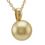 Golden South Sea Button Pearl 9ct Pendant