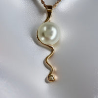 Rose Gold Broome Pearl and Diamond Mitchell Falls Pendant