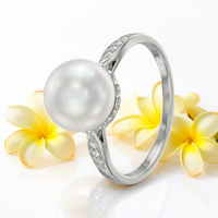 Cultured Broome Pearl 18ct White Gold Diamond Ring