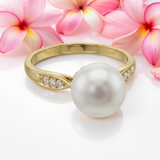 Cultured Broome Pearl 18ct Diamond Ring