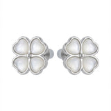 Mother of Pearl Pinctada Flower Stud Earrings