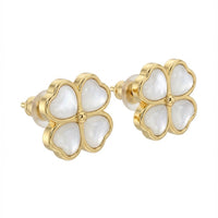 Mother of Pearl Pinctada Flower Stud Earrings