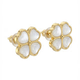 Mother of Pearl Pinctada Flower Stud Earrings