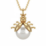 Cultured Broome Pearl Gold Lady Bug 9ct Pendant
