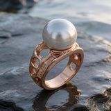Broome Pearl Tidal Moon 9ct Rose Gold Ring