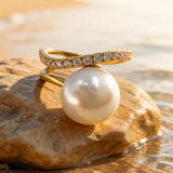 Broome Pearl 18ct Gold Diamond Ring