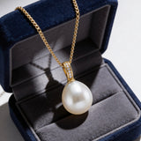 Cultured Broome Pearl Diamond 9ct Pendant