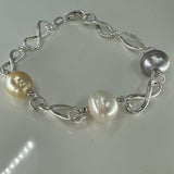Broome Pearl, Tahitian, Golden South Sea Silver 925 Bracelet