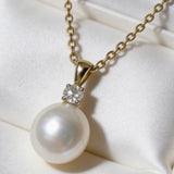 Cultured Broome Pearl 9ct Diamond Pendant