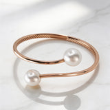 Broome Pearl 9ct Rose Gold Double Pearl Bangle