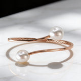 Broome Pearl 9ct Rose Gold Double Pearl Bangle