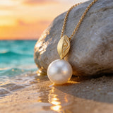 9ct Broome Pearl Necklace Ocean and Earth Pendant 