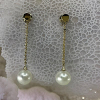 Broome Pearl 9ct Chain Drop Earrings
