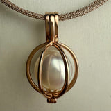 9ct Gold Pearl Cage Pendant