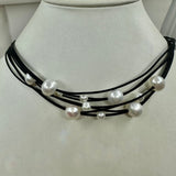 Cultured Freshwater White Pearl Multi Strand Necklace