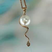 Rose Gold Broome Pearl and Diamond Mitchell Falls Pendant