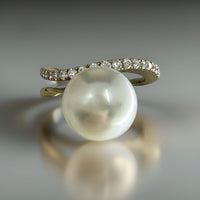 9ct Broome Pearl & Diamond Ring