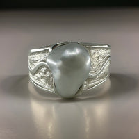 Sterling Silver Broome Keshi Pearl Tidal Pool Ring