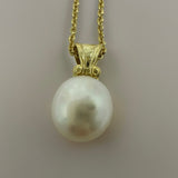 9ct Gold Cultured Freshwater Pearl Scroll Pendant