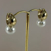 Cultured Broome Pearl Rounded Huggie Earrings 9ct