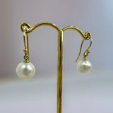 Round Broome Pearl French Hook Earrings