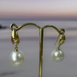 Broome Pearl and Diamond 18ct Gold and Diamond Earrings